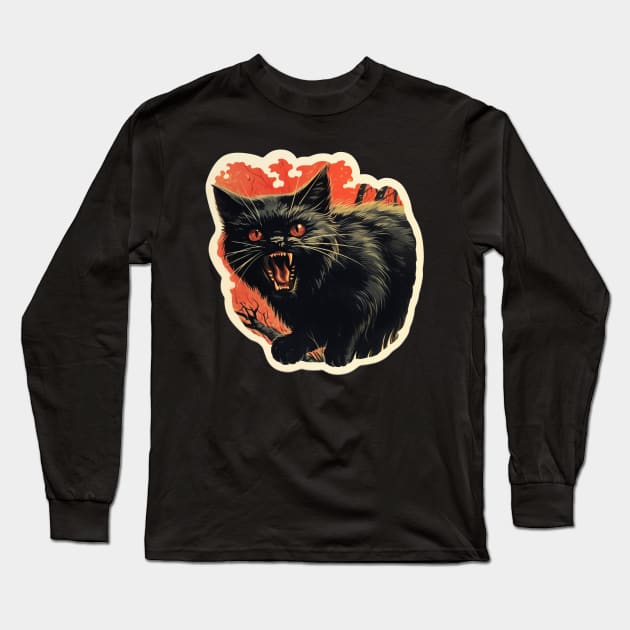 Angry Cat Long Sleeve T-Shirt by ChillxWave